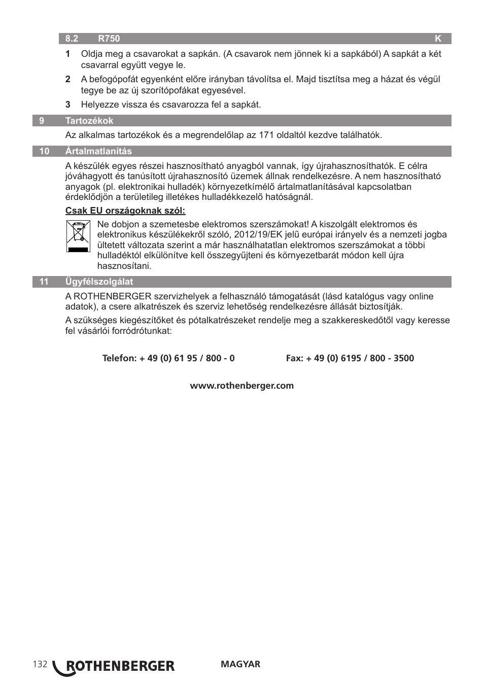 ROTHENBERGER R 750 User Manual | Page 140 / 180