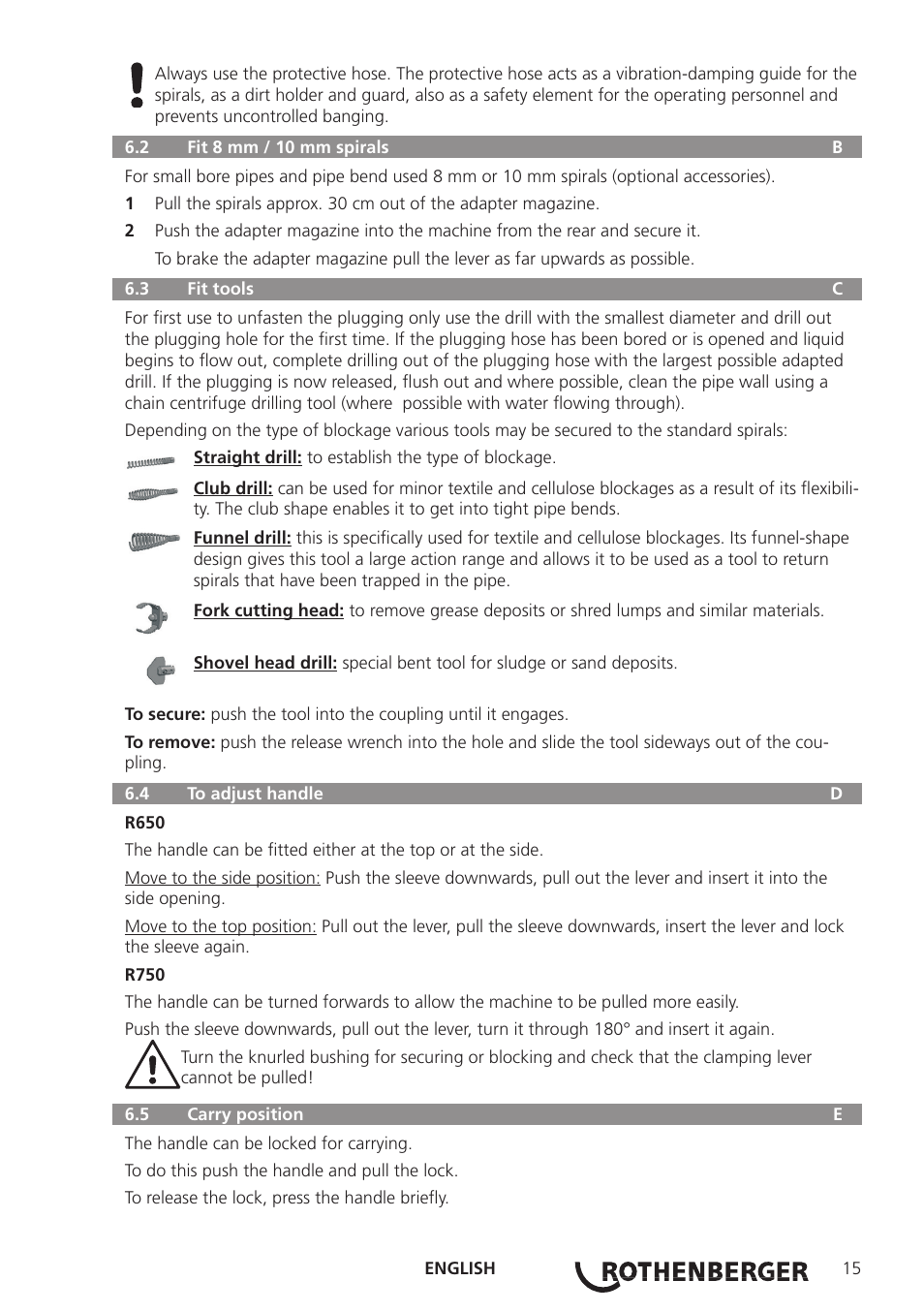 ROTHENBERGER R 750 User Manual | Page 23 / 180