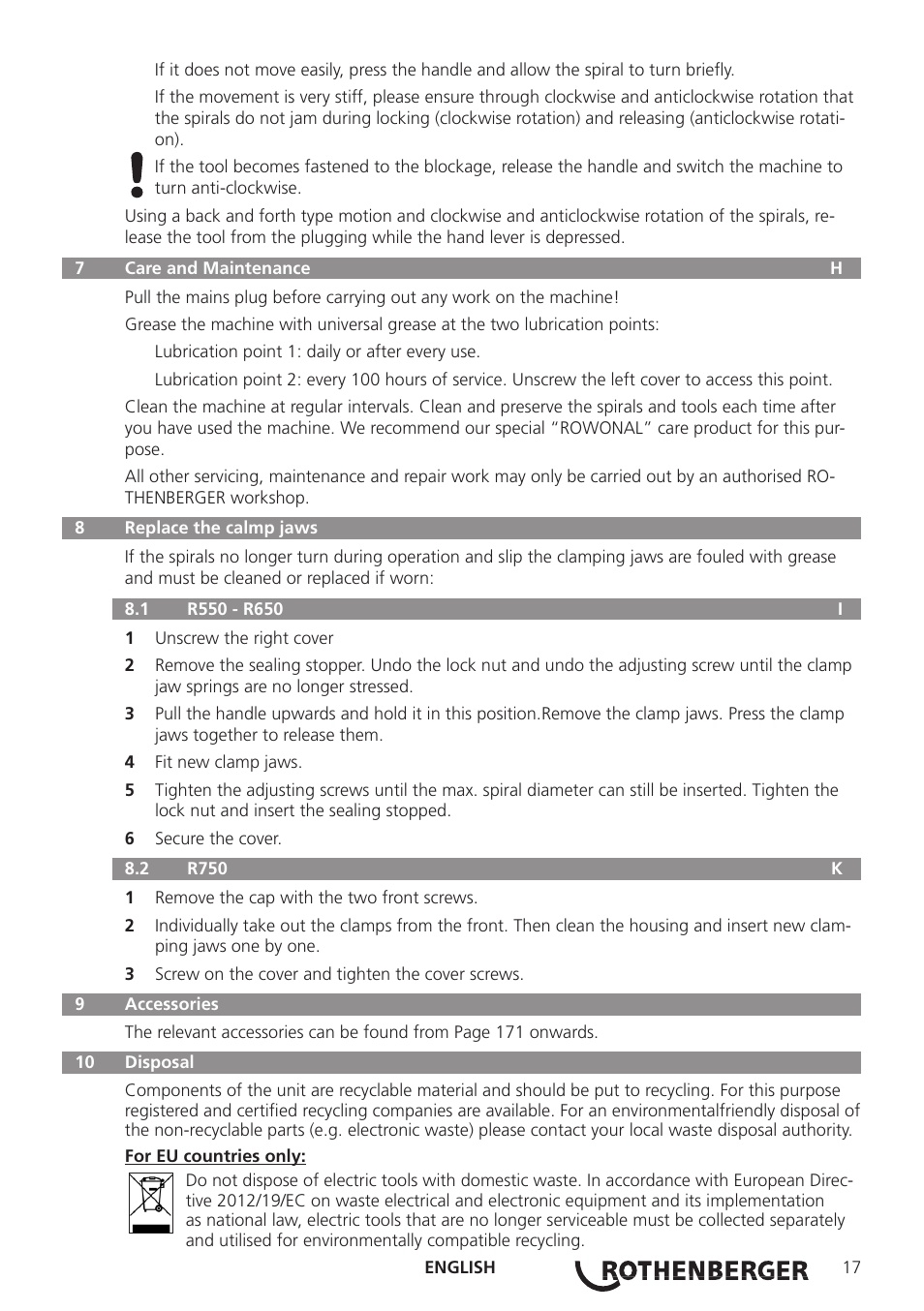 ROTHENBERGER R 750 User Manual | Page 25 / 180