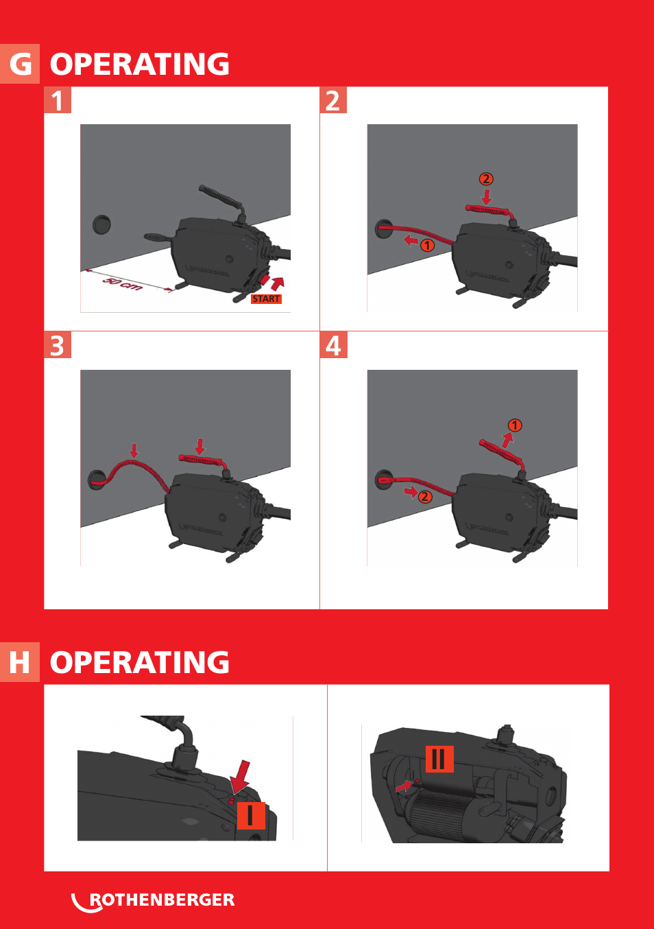 G operating h operating | ROTHENBERGER R 750 User Manual | Page 4 / 180