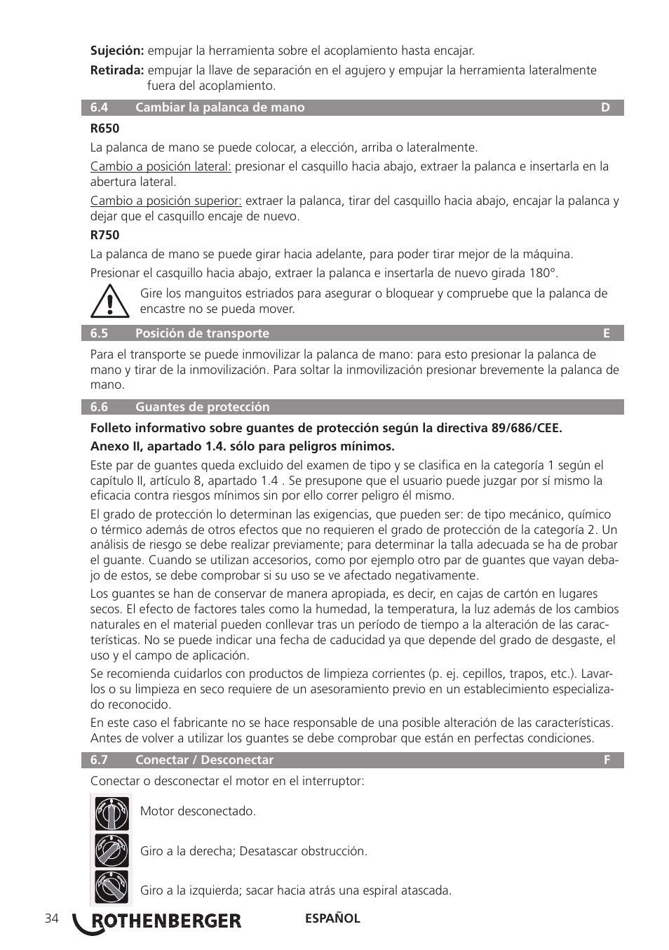 ROTHENBERGER R 750 User Manual | Page 42 / 180