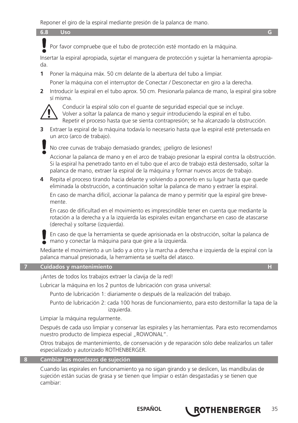 ROTHENBERGER R 750 User Manual | Page 43 / 180