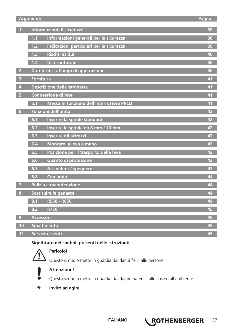 ROTHENBERGER R 750 User Manual | Page 45 / 180