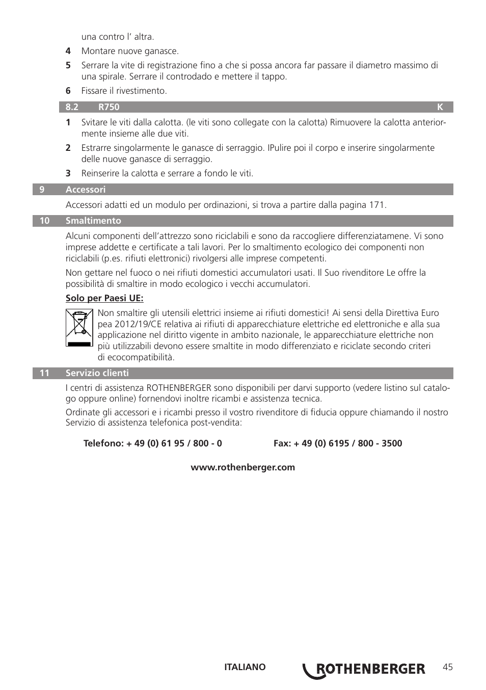 ROTHENBERGER R 750 User Manual | Page 53 / 180