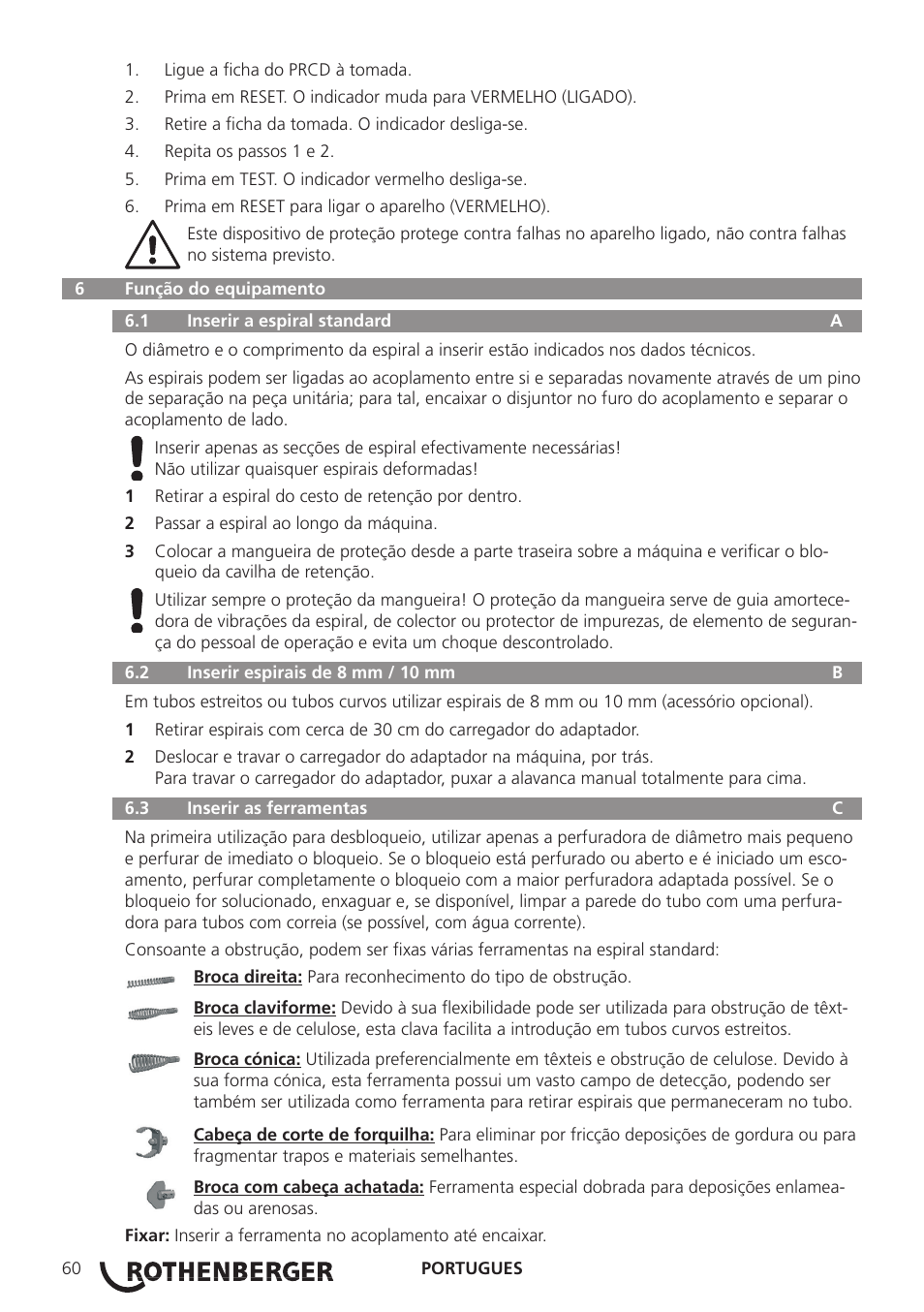 ROTHENBERGER R 750 User Manual | Page 68 / 180