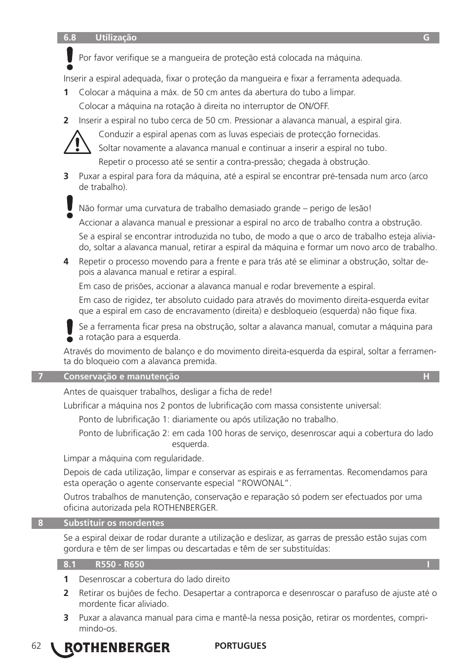 ROTHENBERGER R 750 User Manual | Page 70 / 180