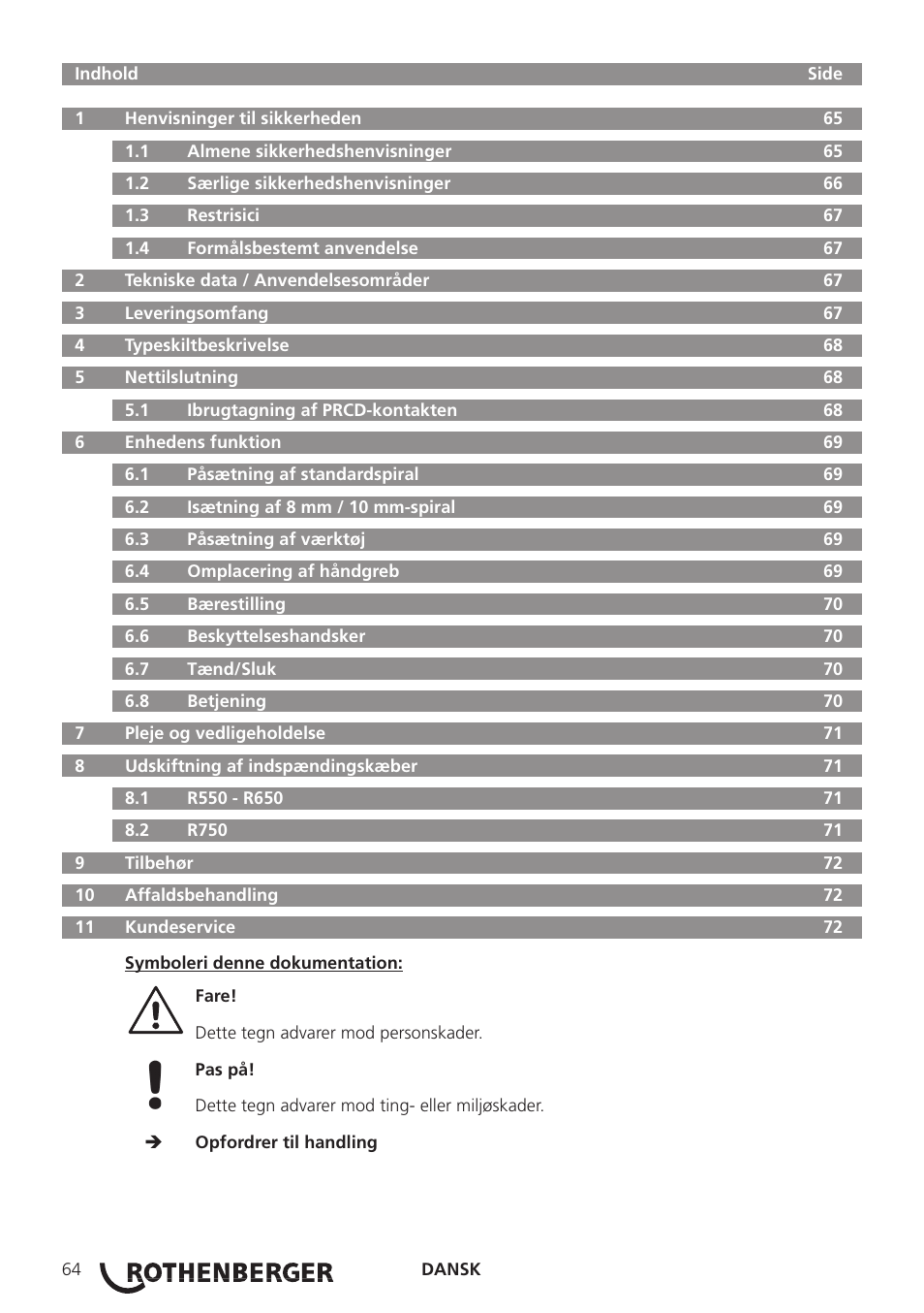 ROTHENBERGER R 750 User Manual | Page 72 / 180