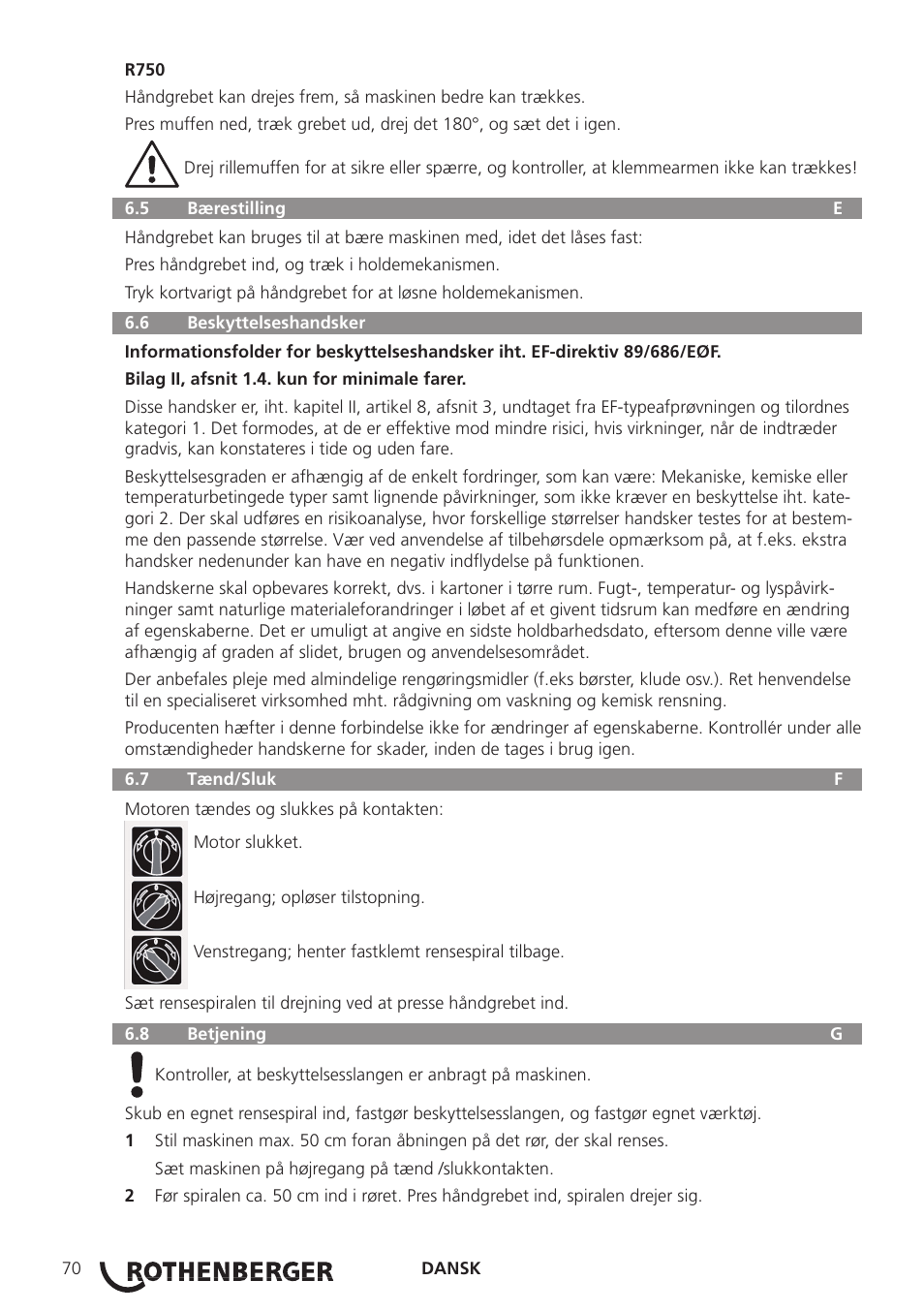 ROTHENBERGER R 750 User Manual | Page 78 / 180