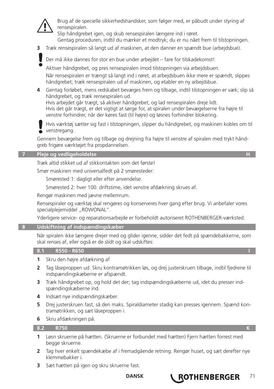 ROTHENBERGER R 750 User Manual | Page 79 / 180