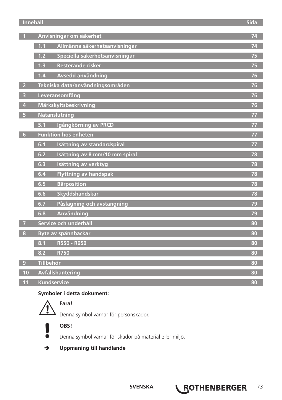 ROTHENBERGER R 750 User Manual | Page 81 / 180