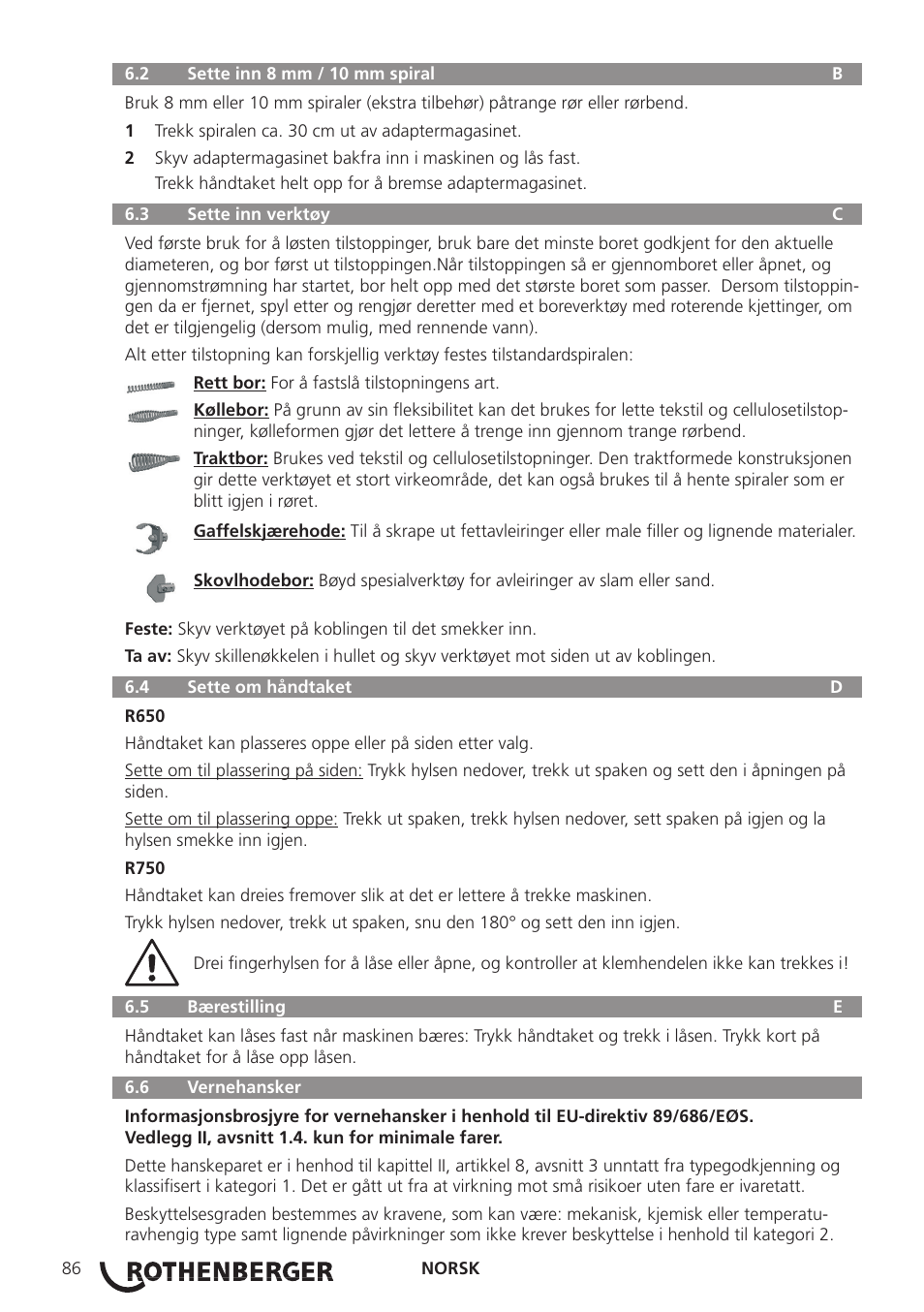 ROTHENBERGER R 750 User Manual | Page 94 / 180