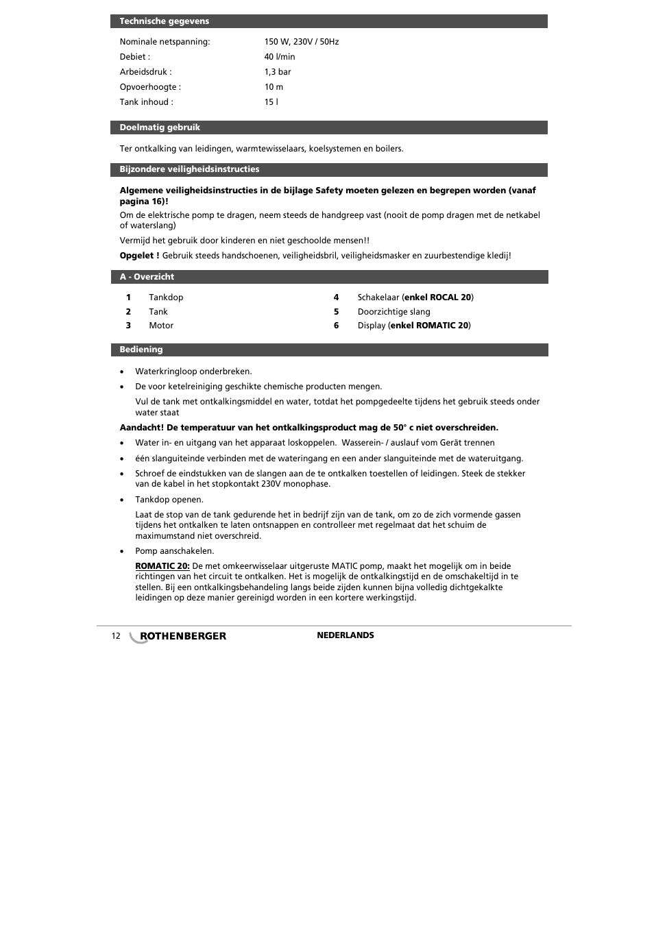ROTHENBERGER ROCAL 20/ROMATIC 20 User Manual | Page 14 / 36