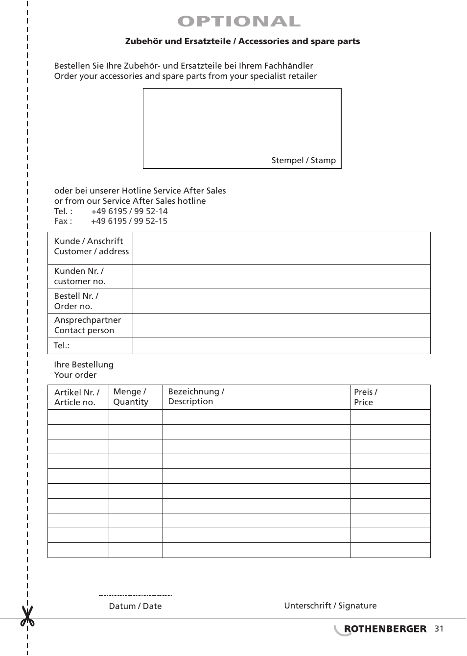Seite5, Optional | ROTHENBERGER ROCAL 20/ROMATIC 20 User Manual | Page 33 / 36