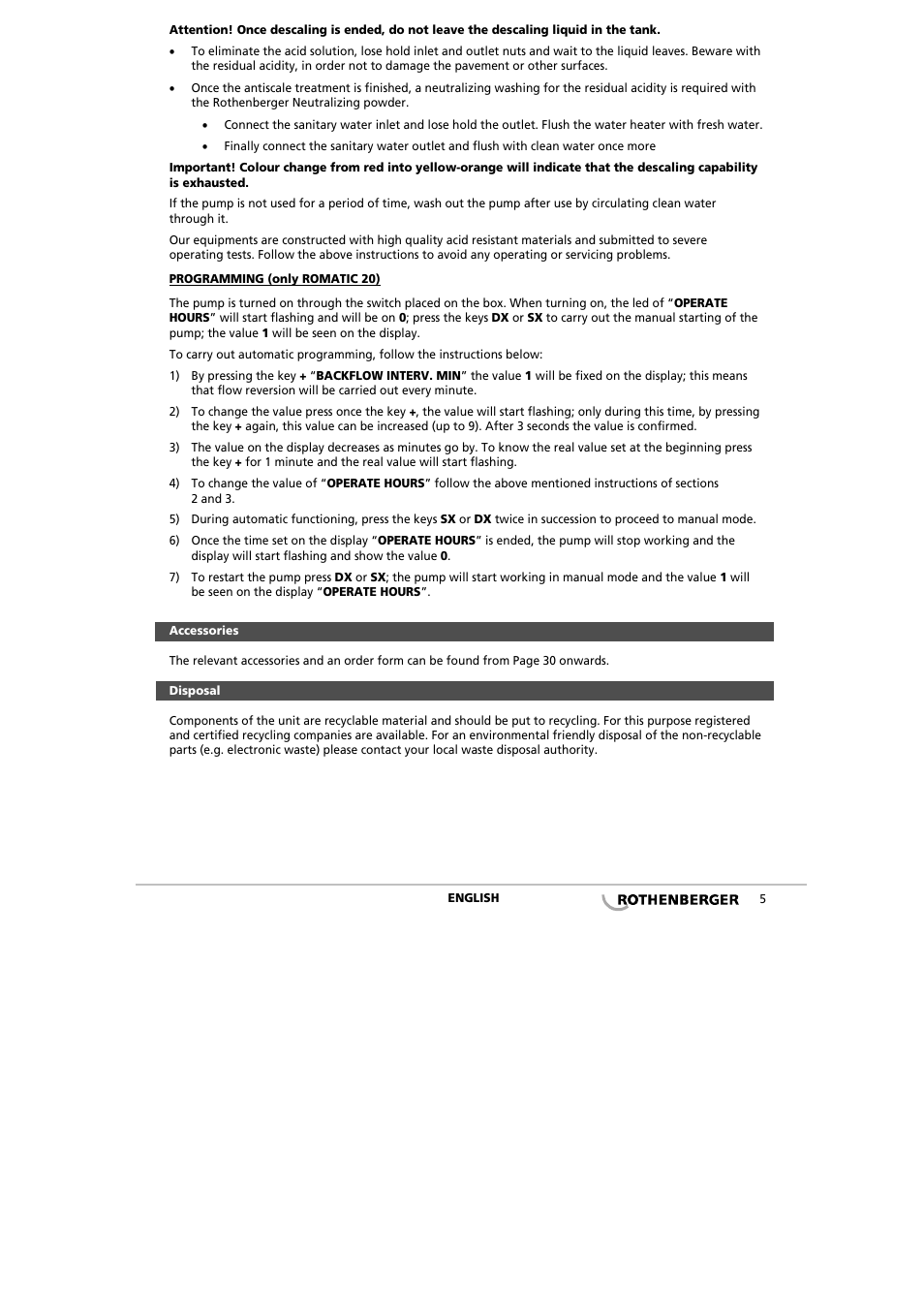 ROTHENBERGER ROCAL 20/ROMATIC 20 User Manual | Page 7 / 36