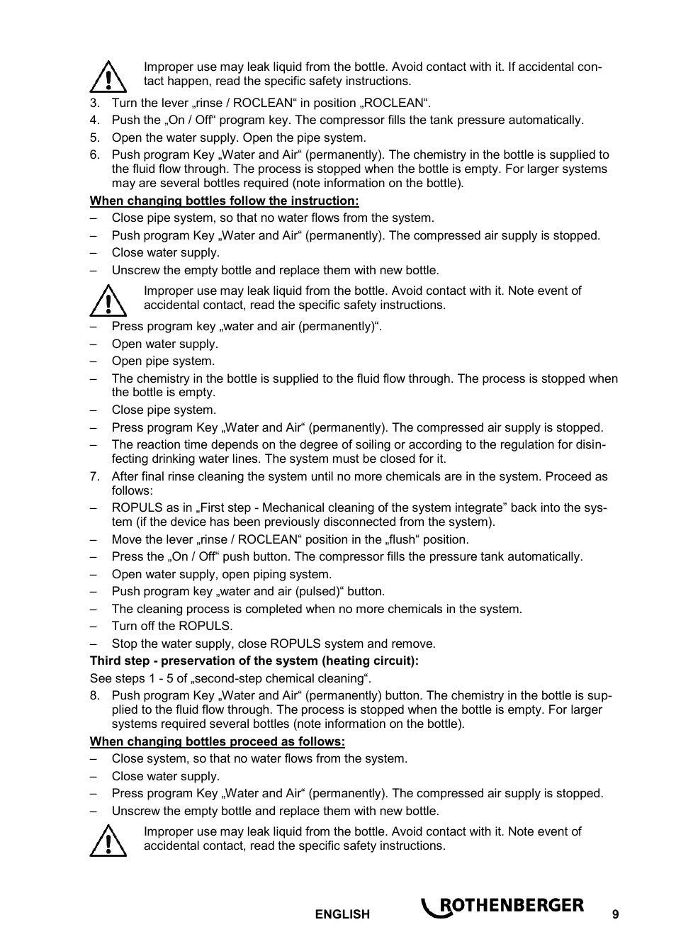 ROTHENBERGER ROCLEAN Injektor User Manual | Page 11 / 44