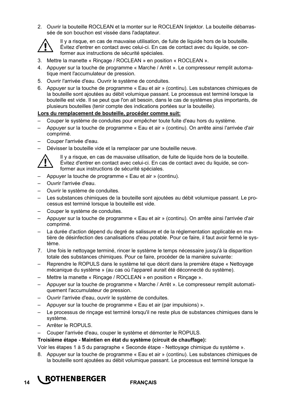 ROTHENBERGER ROCLEAN Injektor User Manual | Page 16 / 44