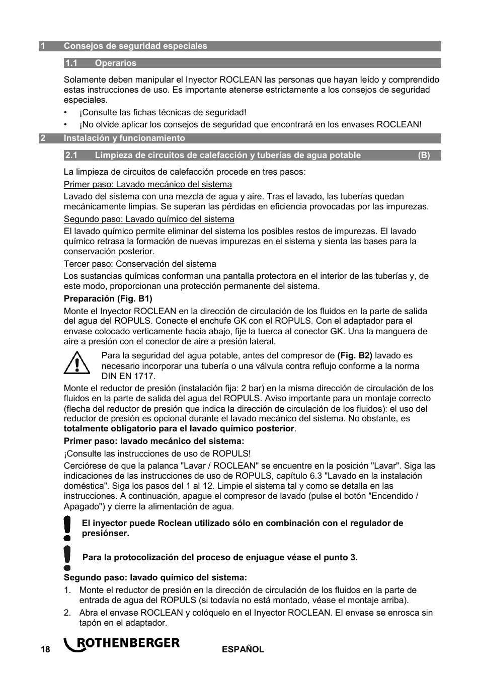 ROTHENBERGER ROCLEAN Injektor User Manual | Page 20 / 44