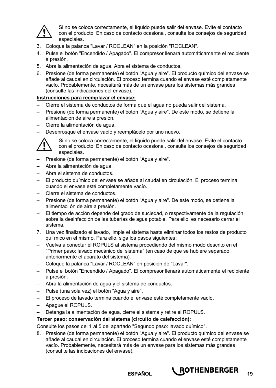 ROTHENBERGER ROCLEAN Injektor User Manual | Page 21 / 44