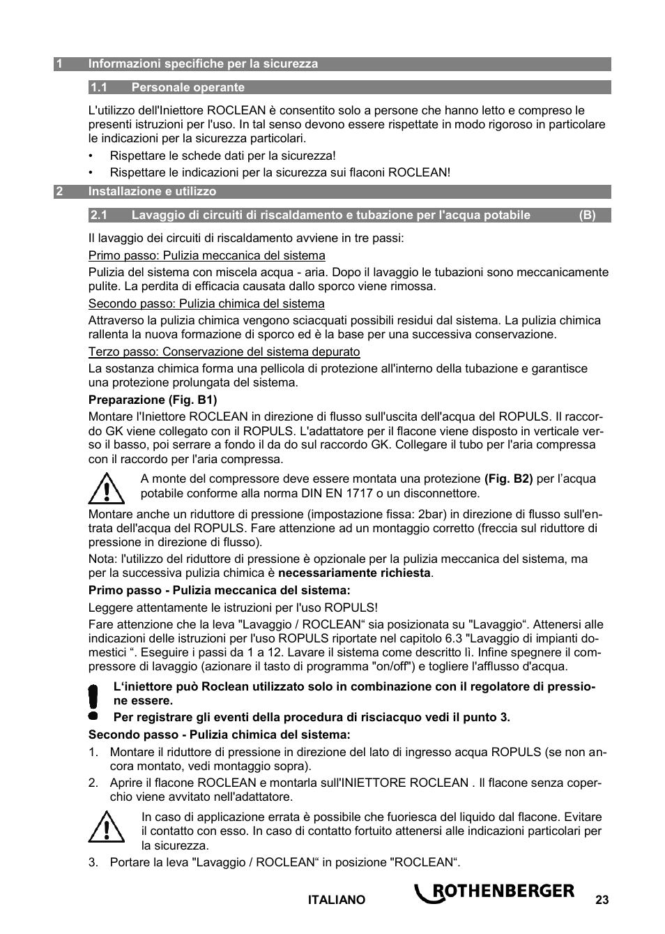 ROTHENBERGER ROCLEAN Injektor User Manual | Page 25 / 44