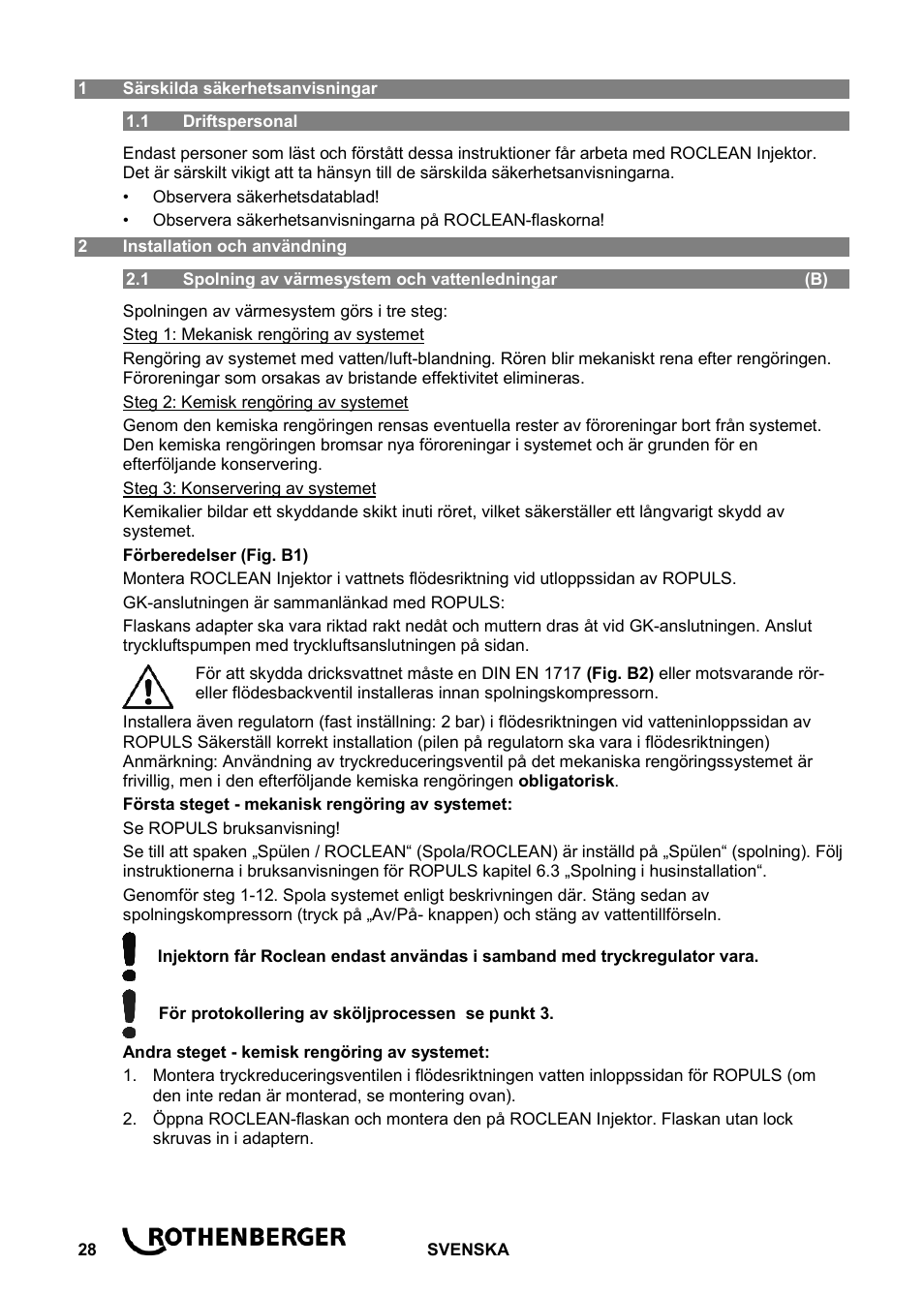 ROTHENBERGER ROCLEAN Injektor User Manual | Page 30 / 44