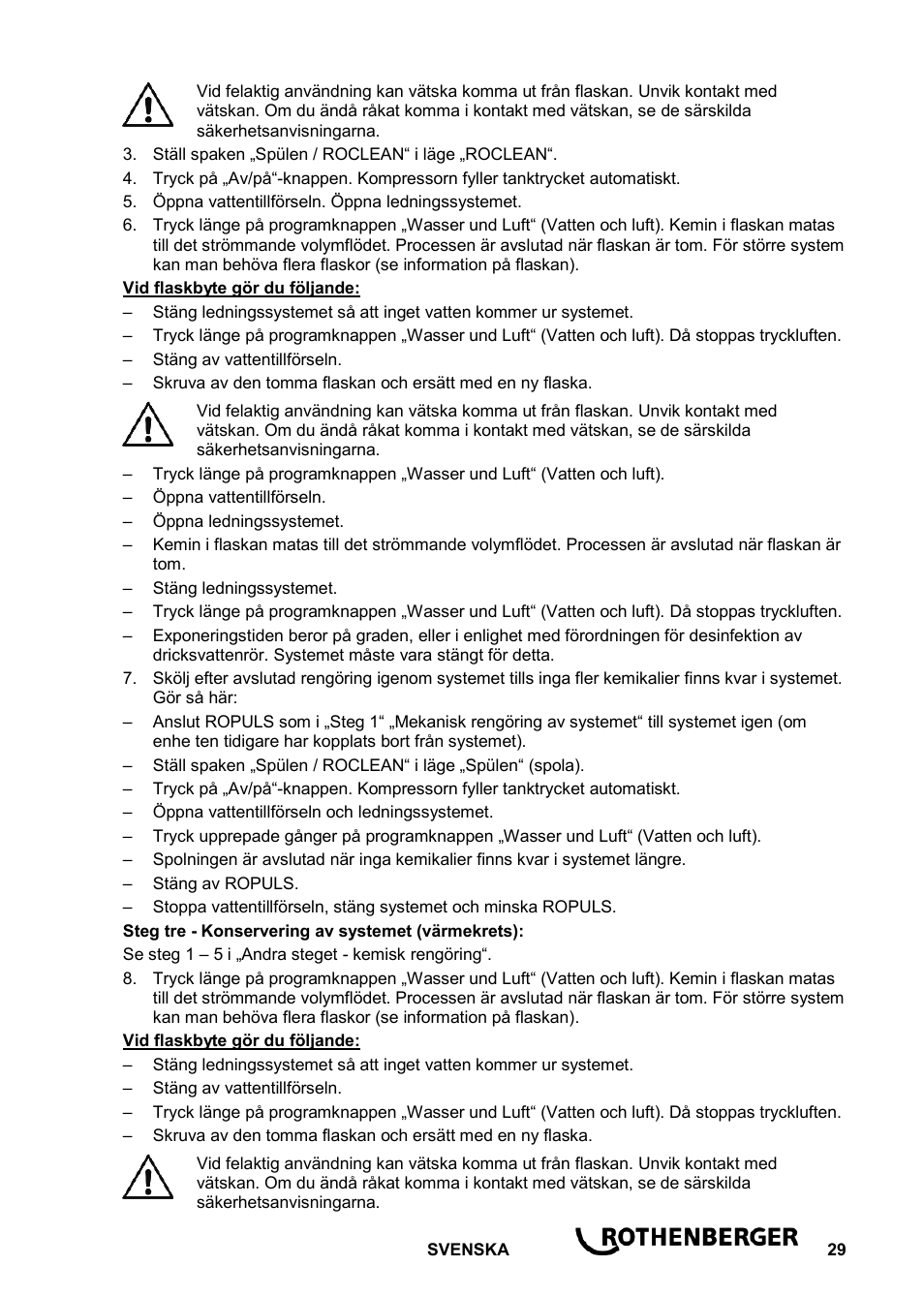 ROTHENBERGER ROCLEAN Injektor User Manual | Page 31 / 44