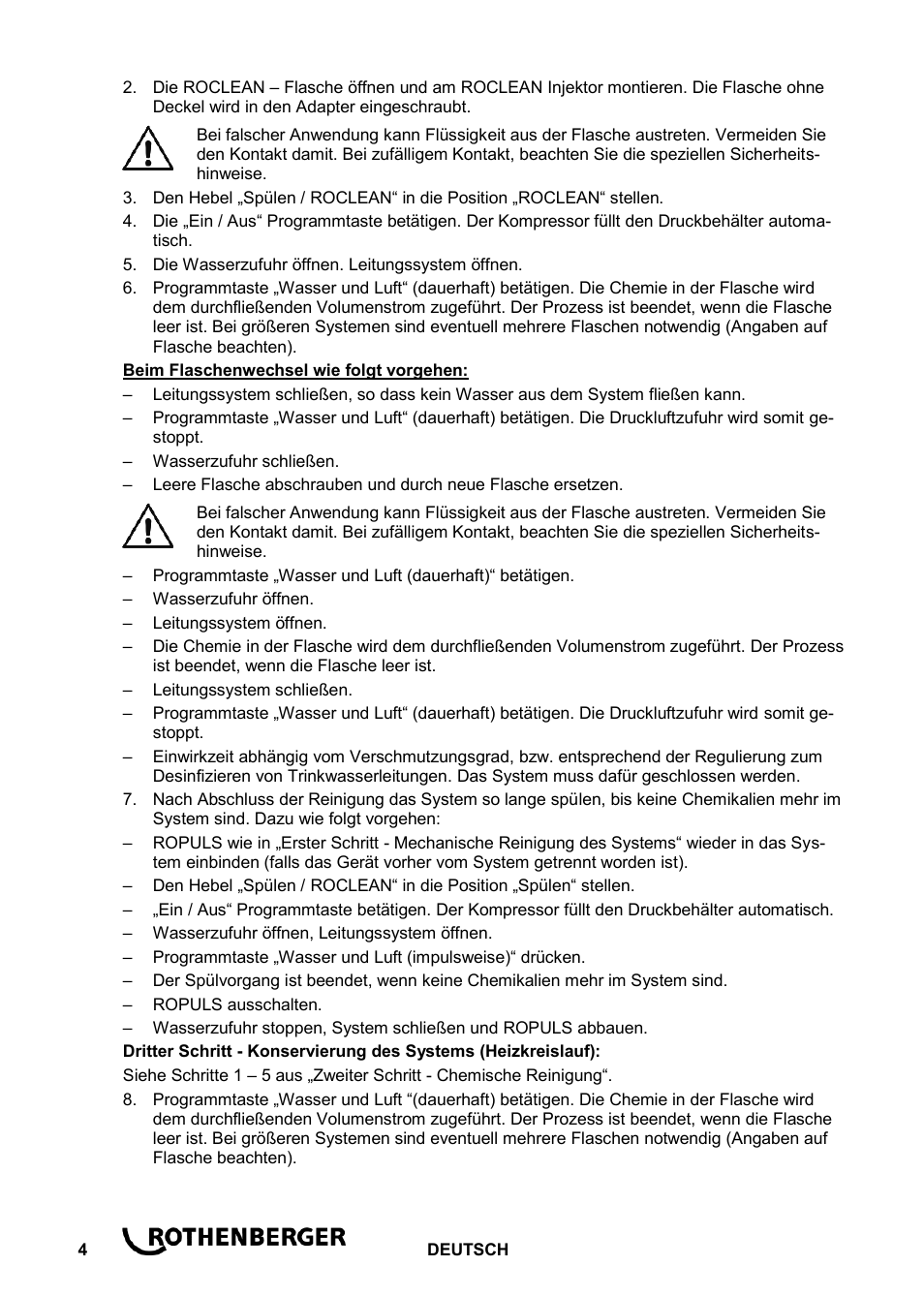 ROTHENBERGER ROCLEAN Injektor User Manual | Page 6 / 44