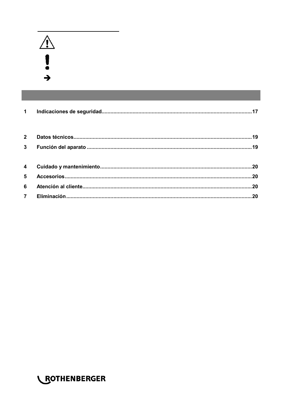 Ba_rojet 30-130_0214 es, Índice página | ROTHENBERGER ROJET 30/130 User Manual | Page 20 / 52