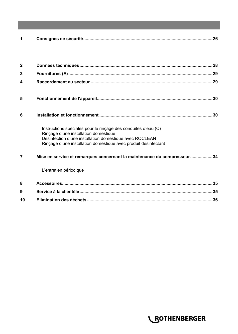 ROTHENBERGER ROPULS Spülkompressor User Manual | Page 29 / 100