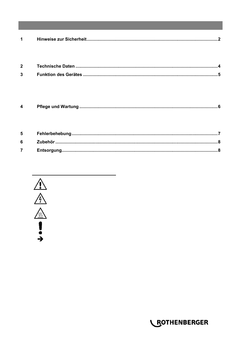 Ba_rosolar pump+plus_de 0914, Inhalt seite | ROTHENBERGER ROSOLAR PUMP/ROSOLAR PUMP PLUS User Manual | Page 5 / 92