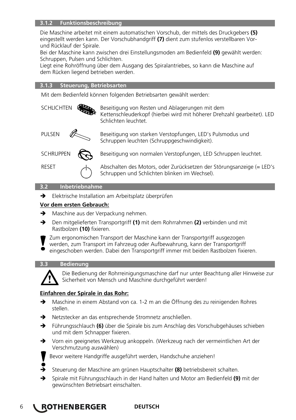 ROTHENBERGER ROSPEED 3F User Manual | Page 10 / 108
