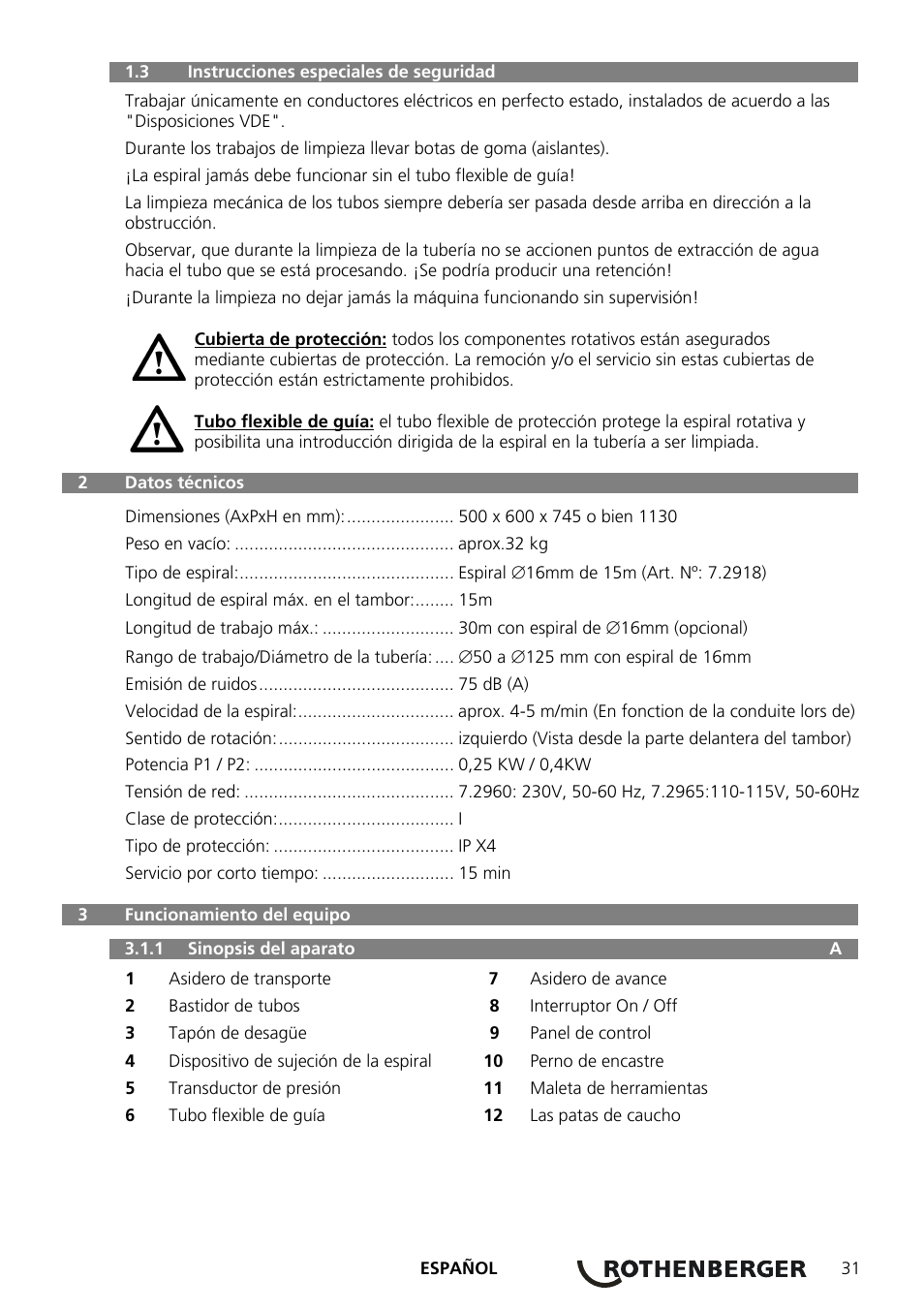 ROTHENBERGER ROSPEED 3F User Manual | Page 35 / 108