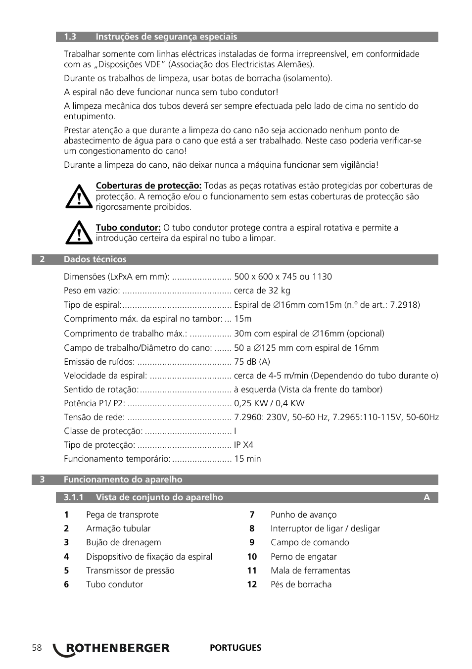 ROTHENBERGER ROSPEED 3F User Manual | Page 62 / 108