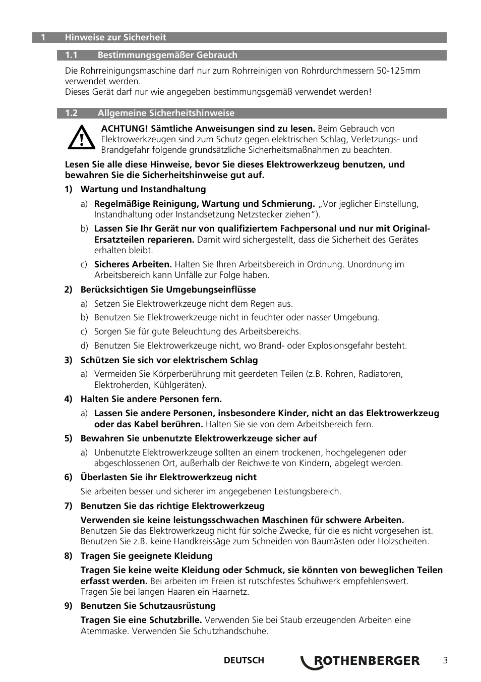 ROTHENBERGER ROSPEED 3F User Manual | Page 7 / 108