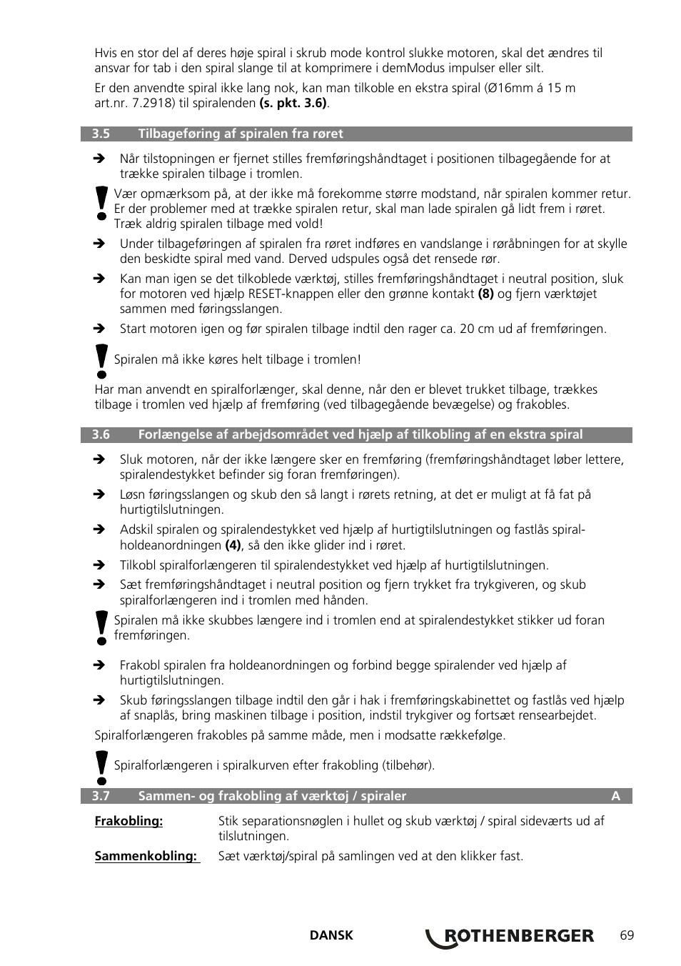 ROTHENBERGER ROSPEED 3F User Manual | Page 73 / 108