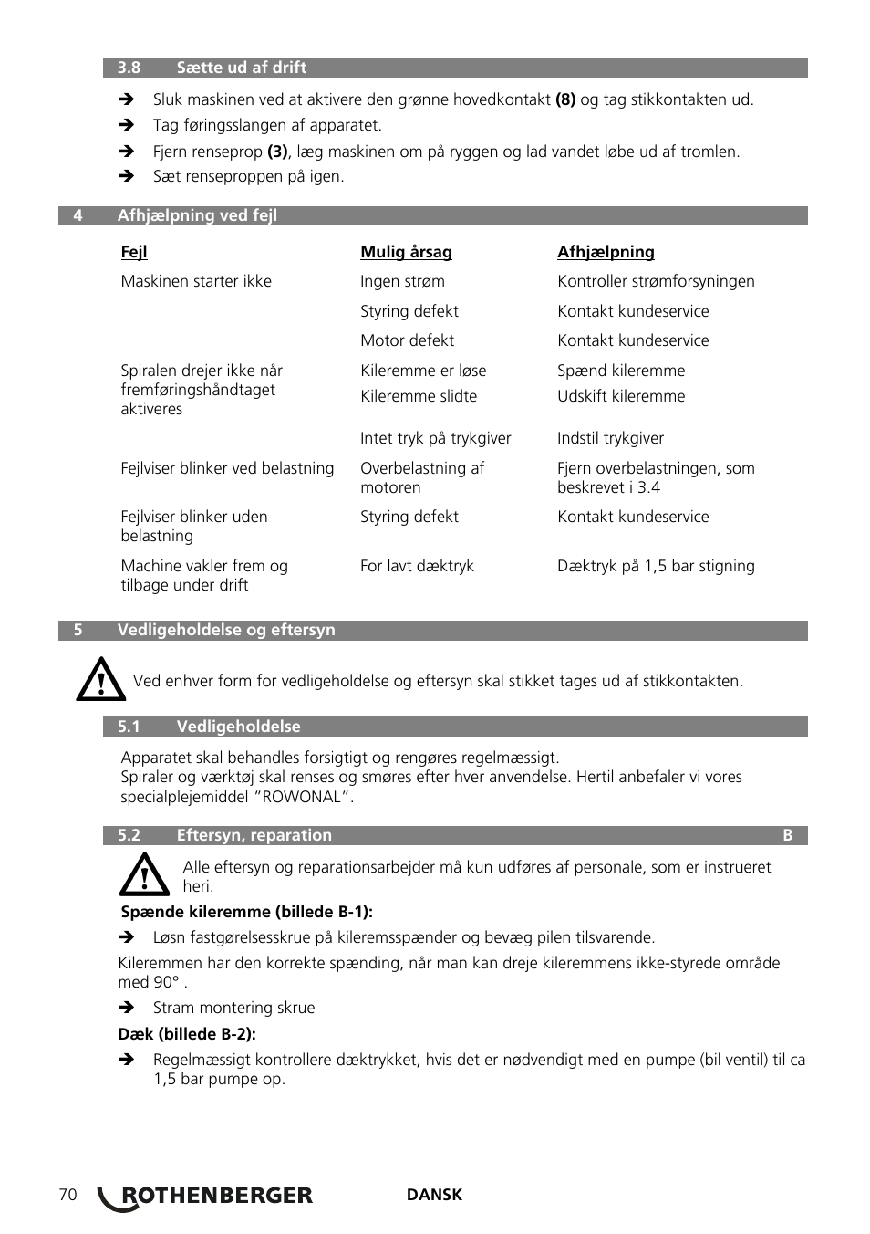 ROTHENBERGER ROSPEED 3F User Manual | Page 74 / 108