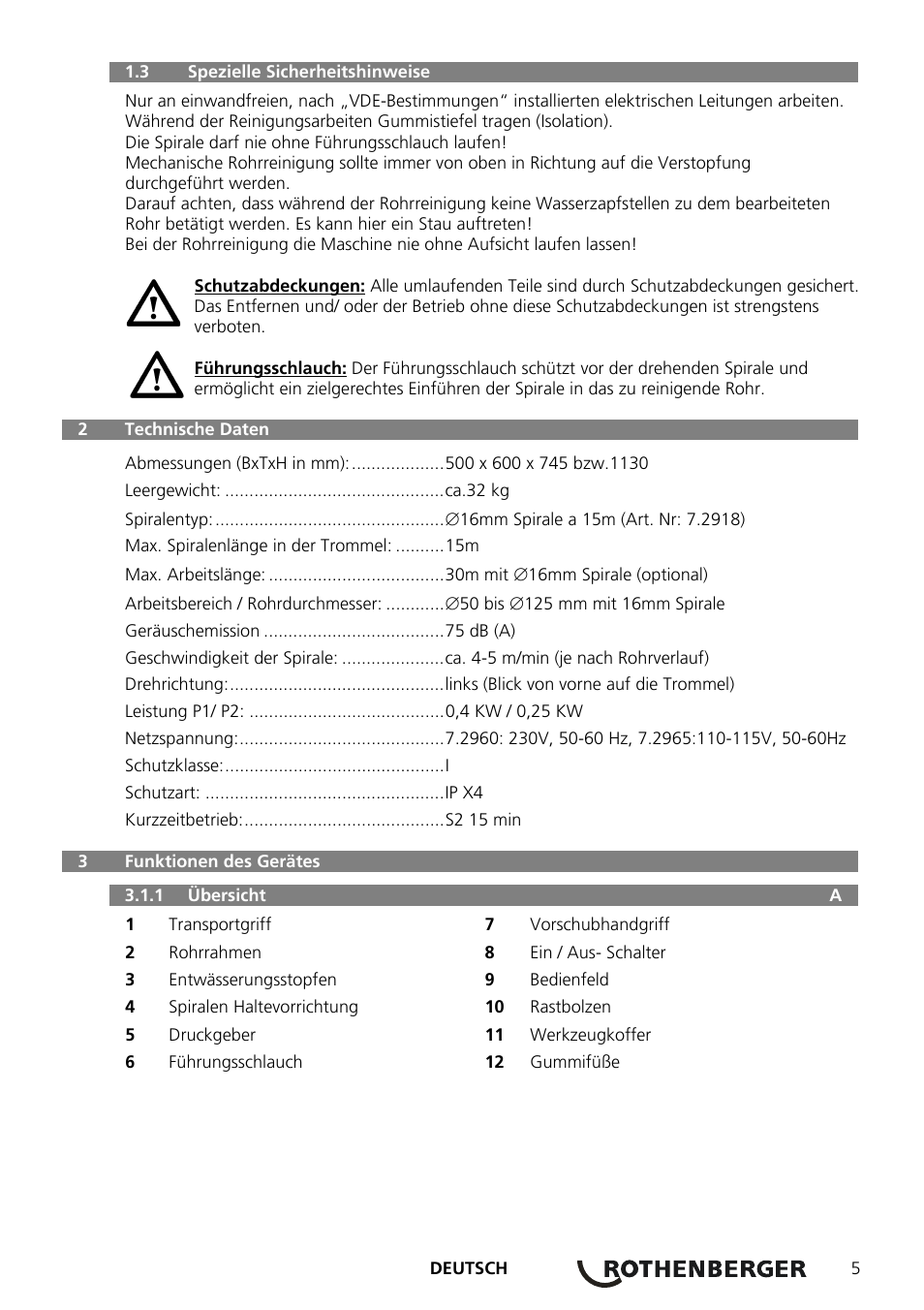 ROTHENBERGER ROSPEED 3F User Manual | Page 9 / 108
