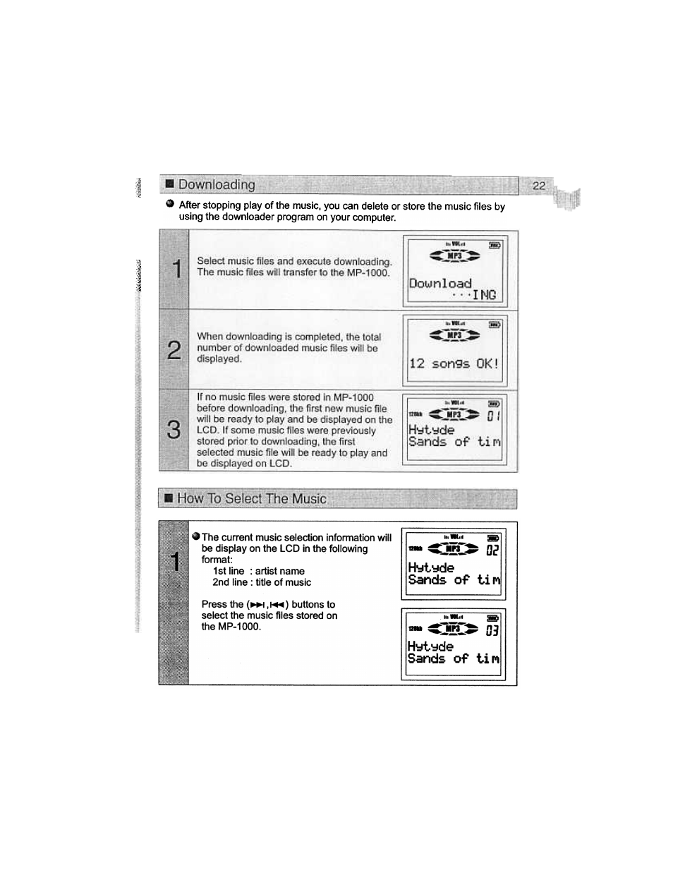 Downloading | Audiovox MP-1000 User Manual | Page 24 / 42