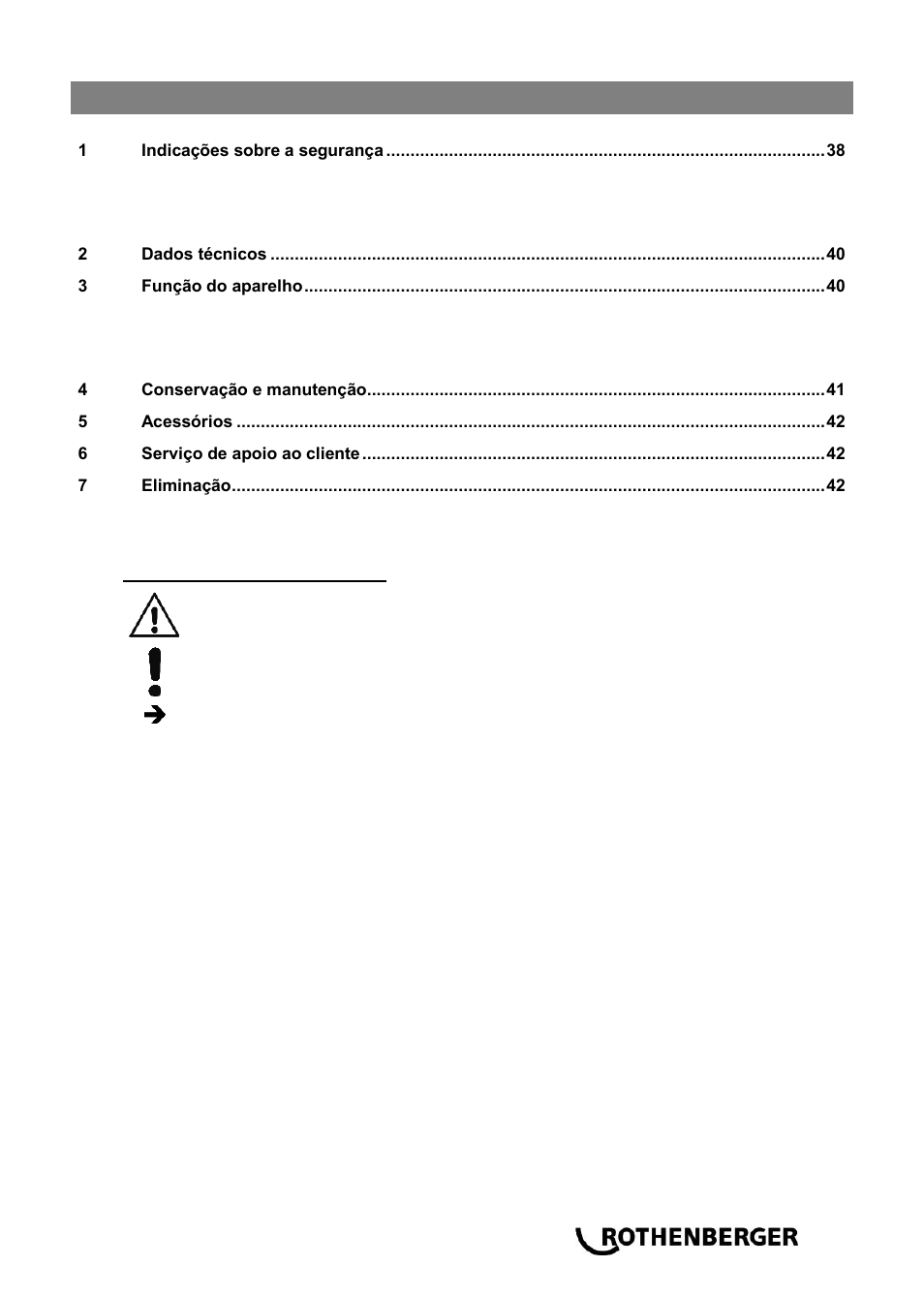 Ba_rospimatic_0514 pt, Índice página | ROTHENBERGER ROSPIMATIC User Manual | Page 41 / 108