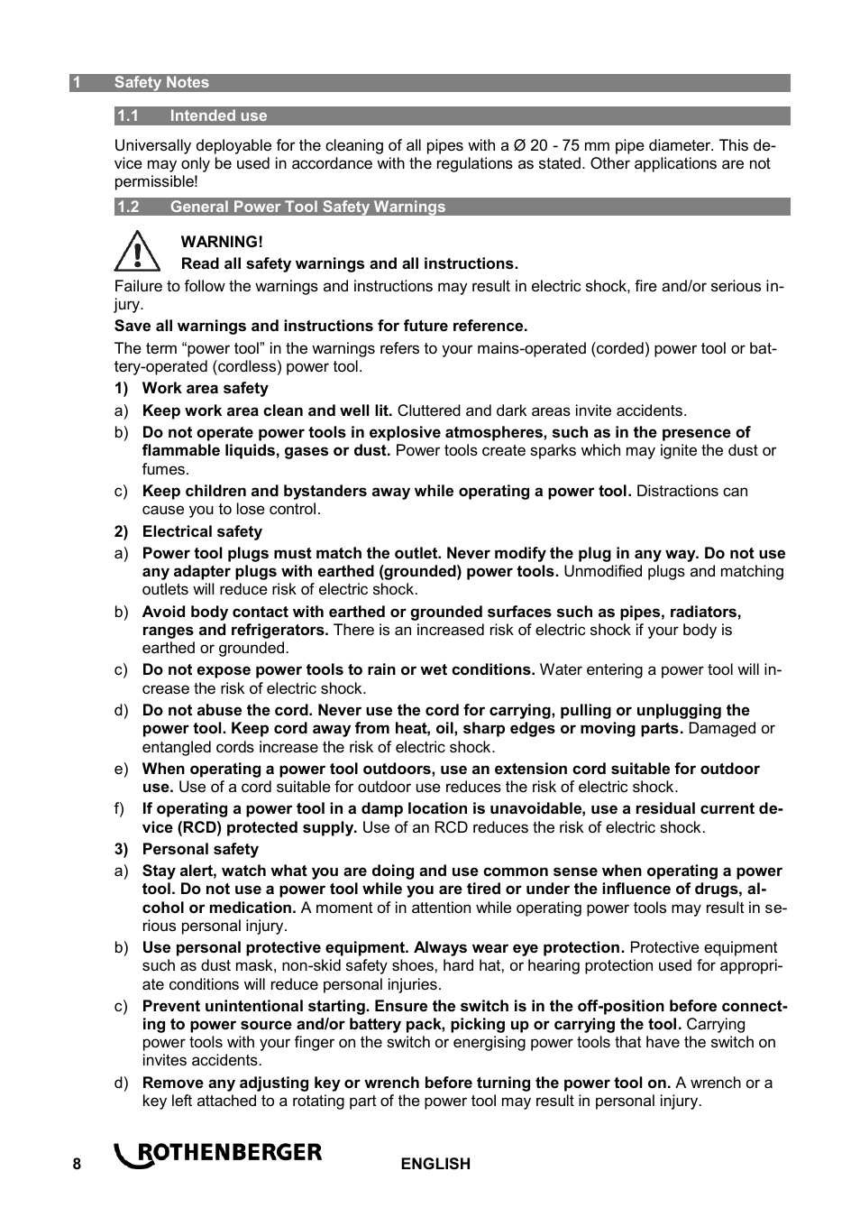 ROTHENBERGER ROSPI R 36 Plus User Manual | Page 12 / 64