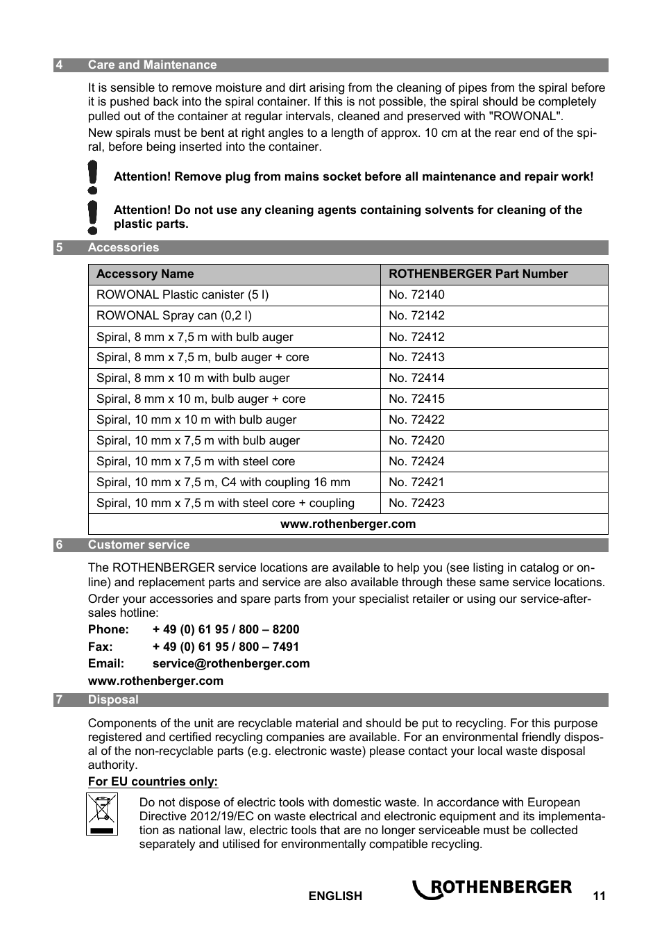 ROTHENBERGER ROSPI R 36 Plus User Manual | Page 15 / 64