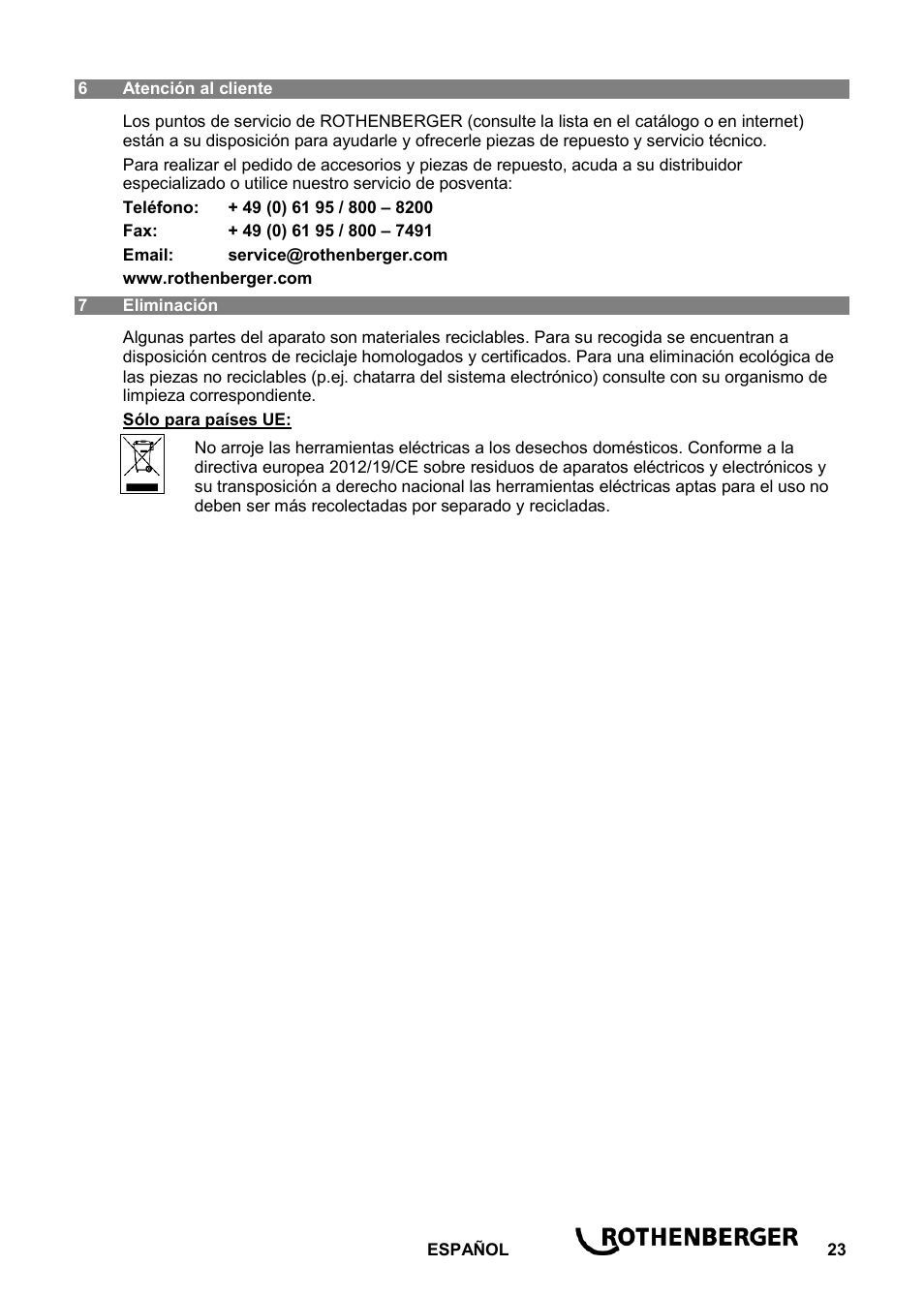 ROTHENBERGER ROSPI R 36 Plus User Manual | Page 27 / 64