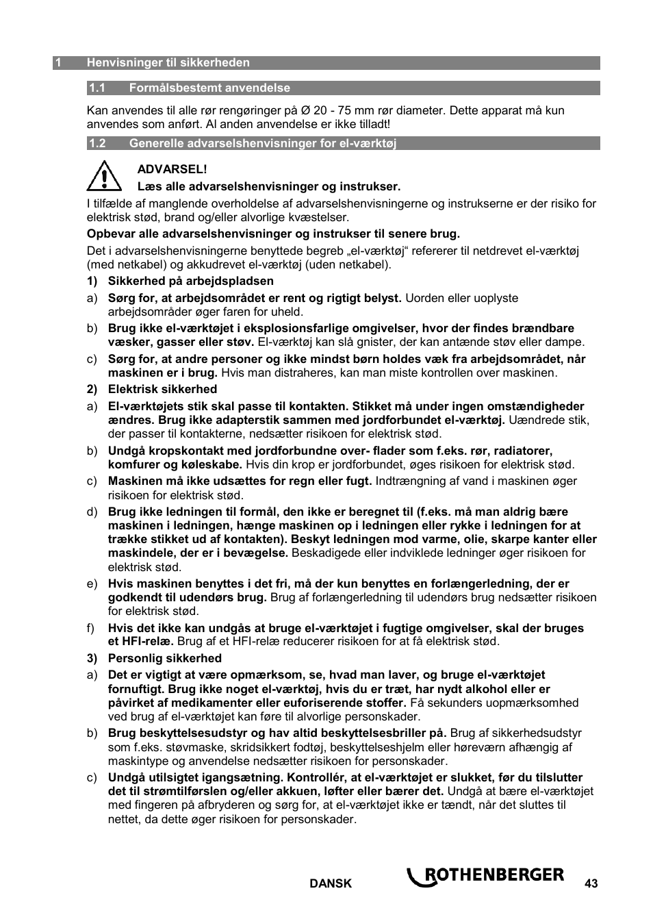 ROTHENBERGER ROSPI R 36 Plus User Manual | Page 47 / 64