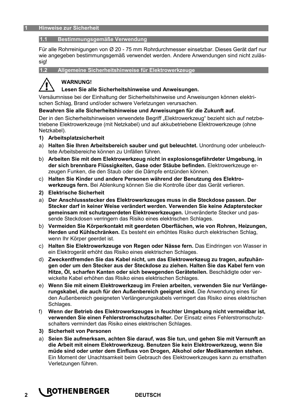 ROTHENBERGER ROSPI R 36 Plus User Manual | Page 6 / 64