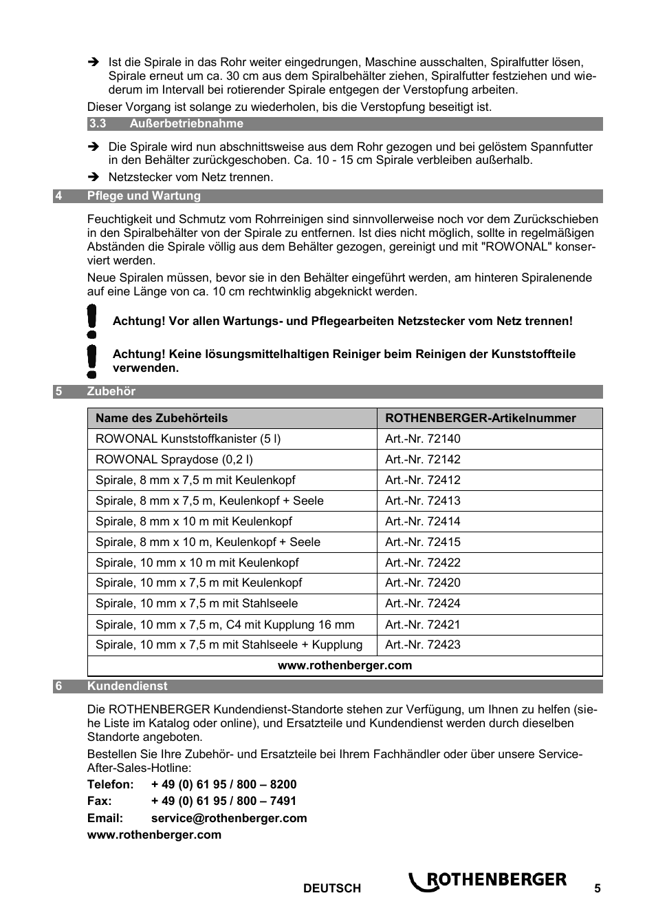 ROTHENBERGER ROSPI R 36 Plus User Manual | Page 9 / 64