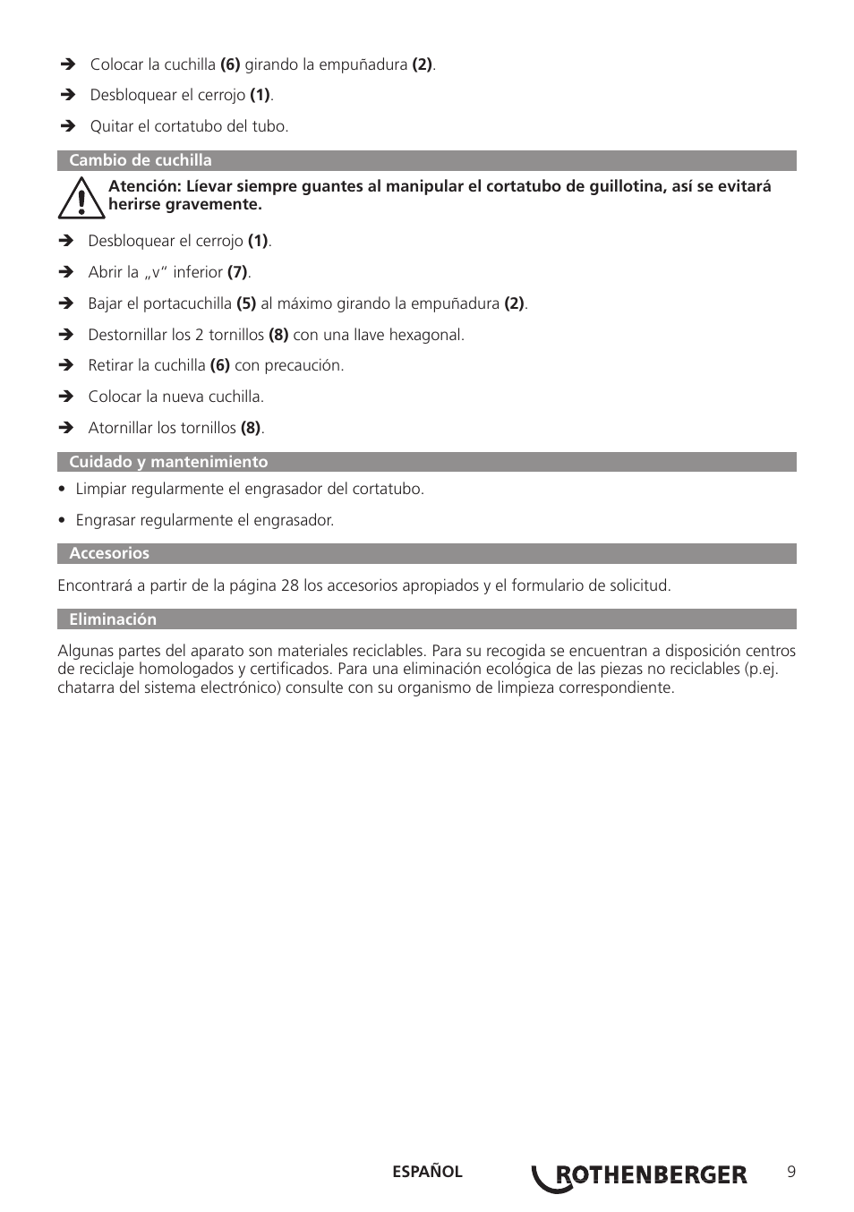 ROTHENBERGER ROCUT XL User Manual | Page 11 / 32