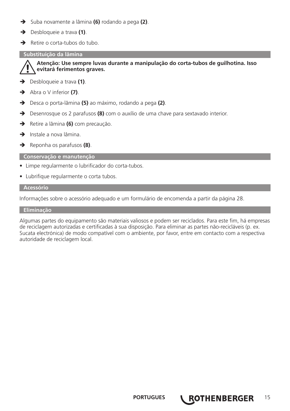 ROTHENBERGER ROCUT XL User Manual | Page 17 / 32