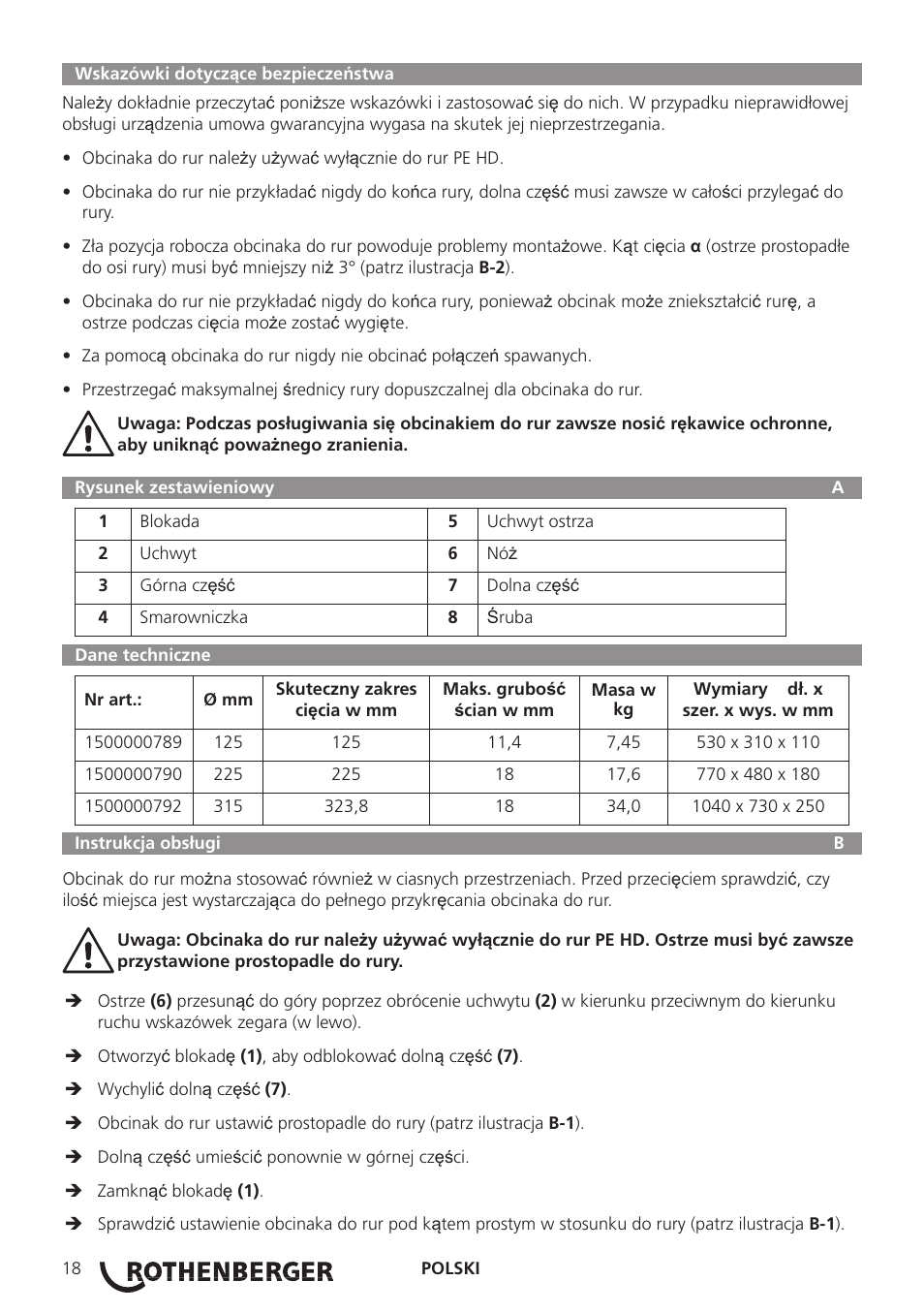 ROTHENBERGER ROCUT XL User Manual | Page 20 / 32