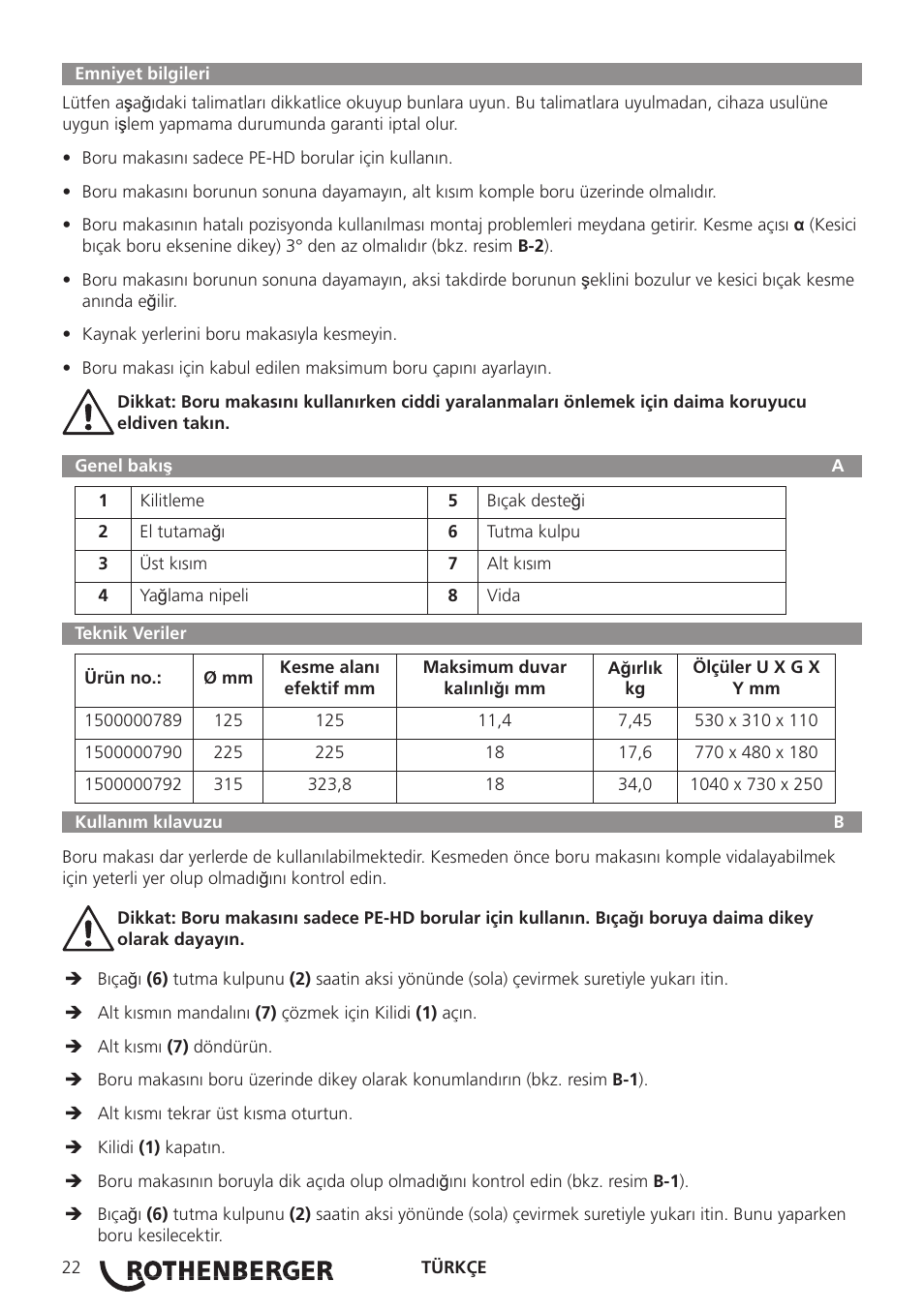 ROTHENBERGER ROCUT XL User Manual | Page 24 / 32