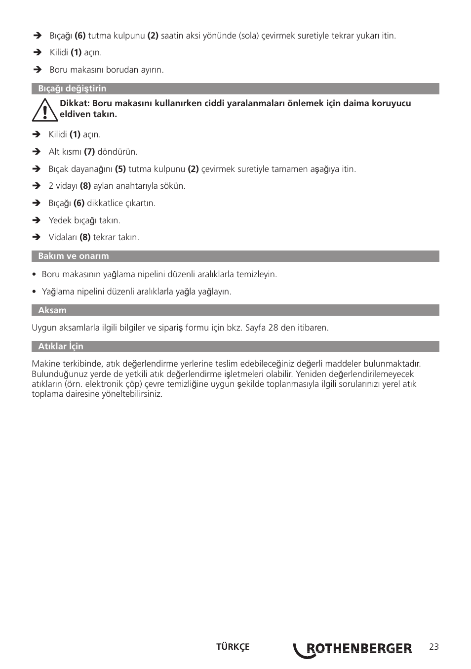 ROTHENBERGER ROCUT XL User Manual | Page 25 / 32