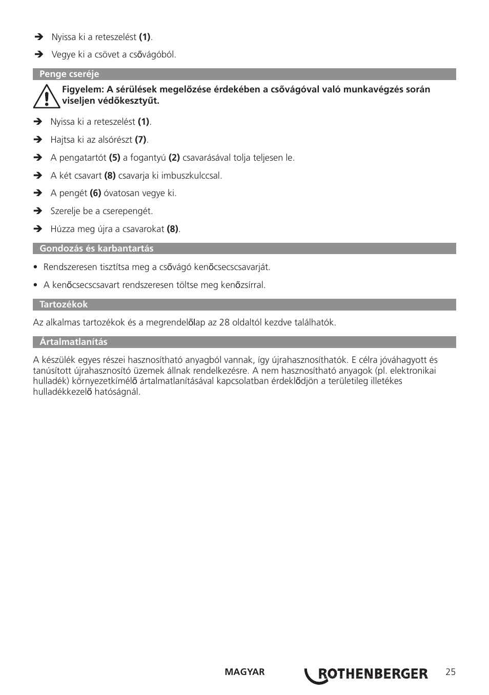 ROTHENBERGER ROCUT XL User Manual | Page 27 / 32